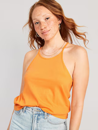 Relaxed Halter Tank Top for Women | Old Navy (US)
