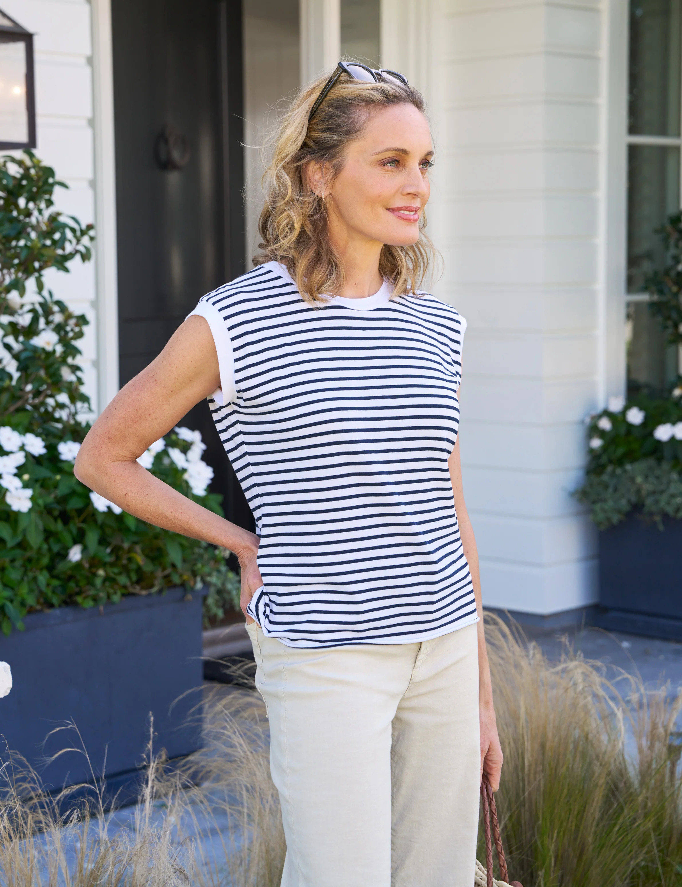 AIDEN Navy French Stripe, Heritage Jersey | Frank & Eileen