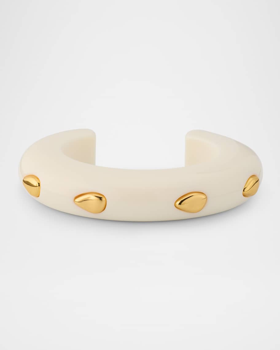 Lizzie Fortunato Ridge Cuff Bracelet in Alabaster and Gold Stud | Neiman Marcus