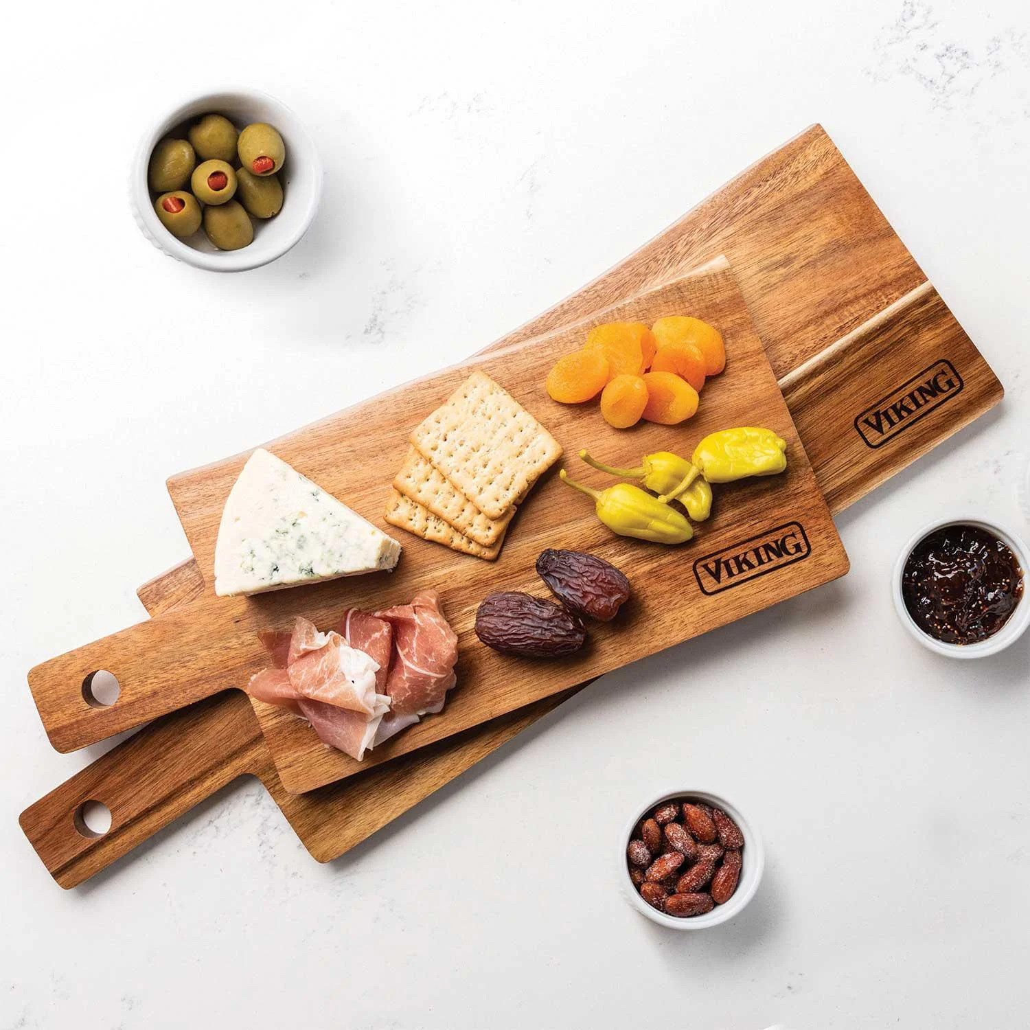 Viking Acacia Wood 2-Piece Paddle and Cutting Board Serving Set - Walmart.com | Walmart (US)