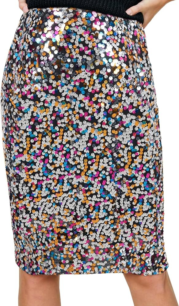Anna-Kaci Women's High Waist Sparkly Sequins Midi Skirt Pencil Cocktail Party Skirt | Amazon (US)