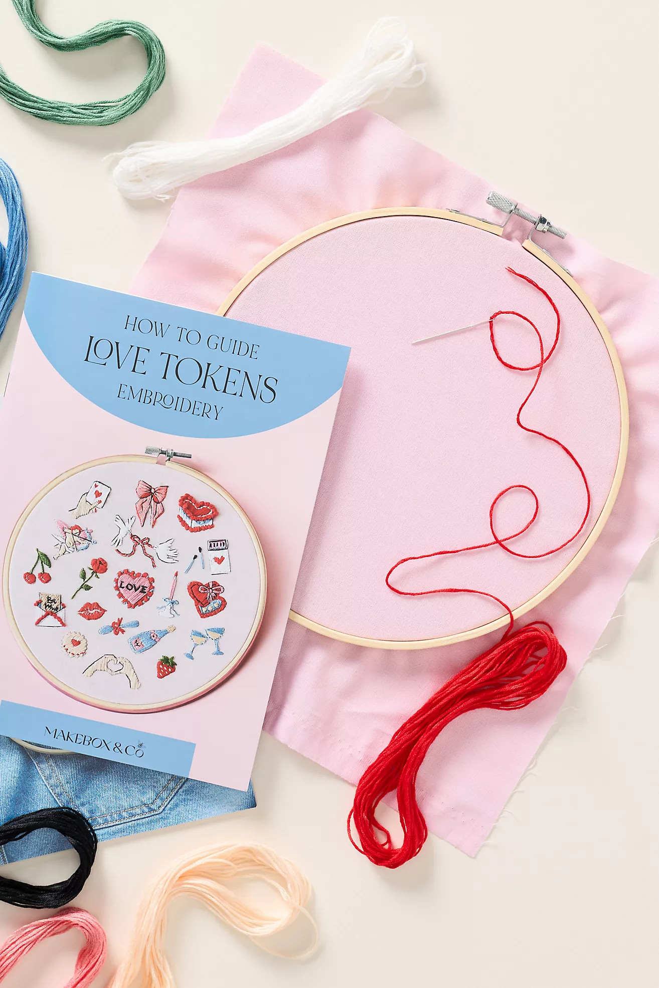 MakeBox & Co. Love Tokens Embroidery Kit | Anthropologie (US)