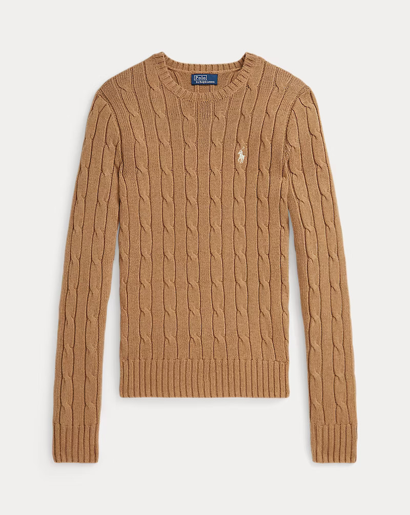Cable-Knit Cotton Crewneck Jumper for Women | Ralph Lauren® UK | Ralph Lauren (UK)