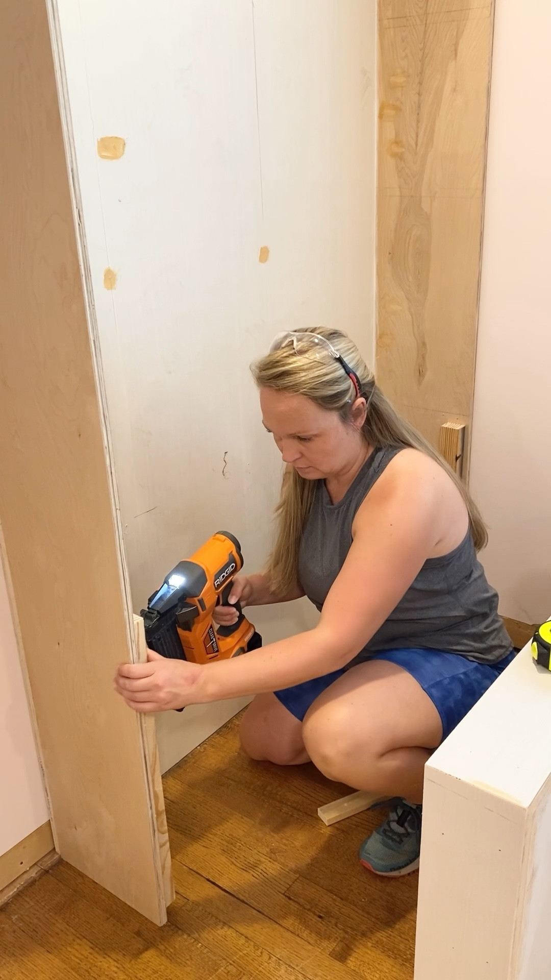 Brad nailer is powerful and drives clean nails. Easy to load more nails & battery seems to last forever. There is a light that comes on when the tip is engaged. 

#LTKVideo #LTKhome #LTKGiftGuide