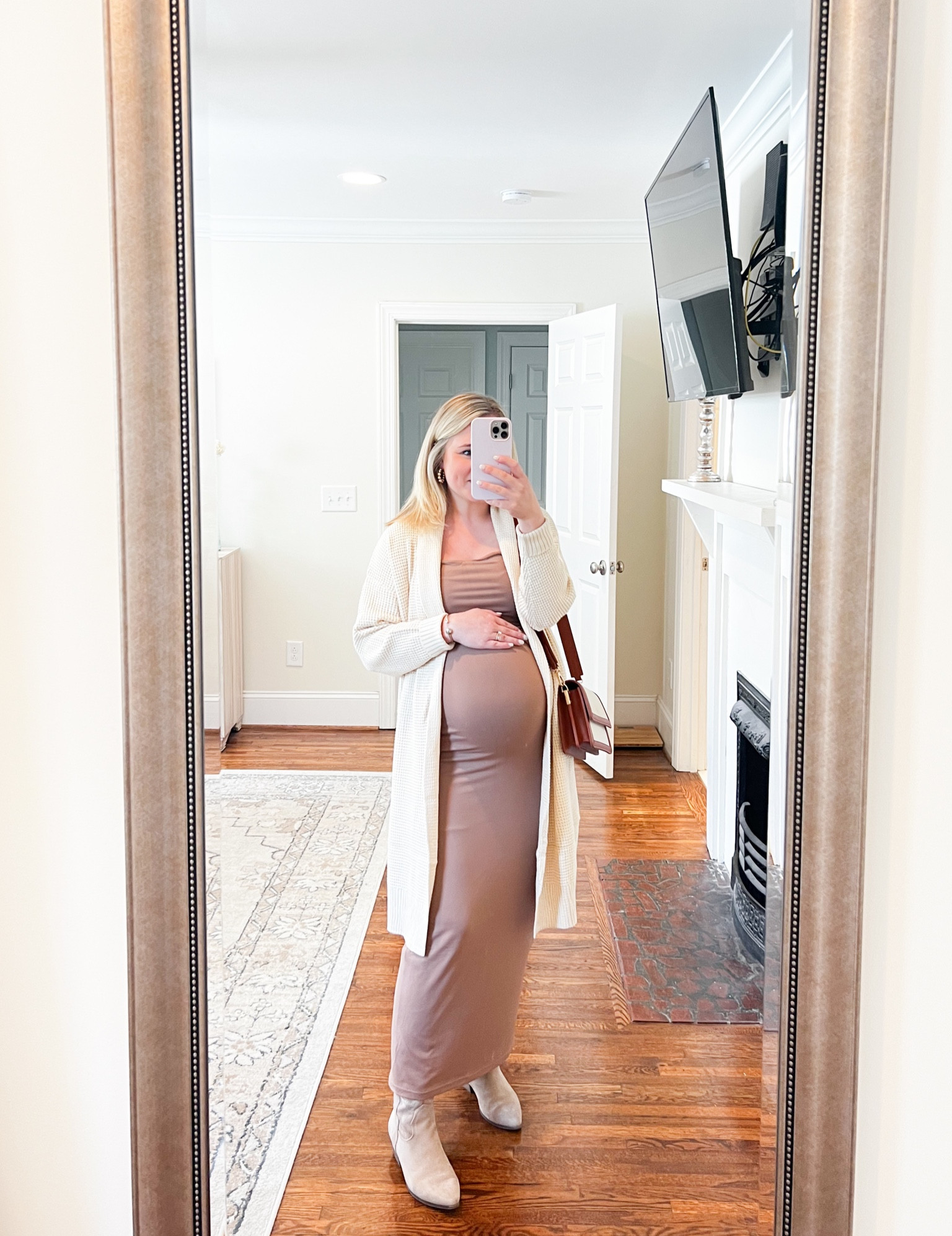 Amazon fall style - non maternity dress! 

Wearing a size small in cardigan and a medium in dress! 

#LTKbump #LTKfindsunder50 #LTKstyletip