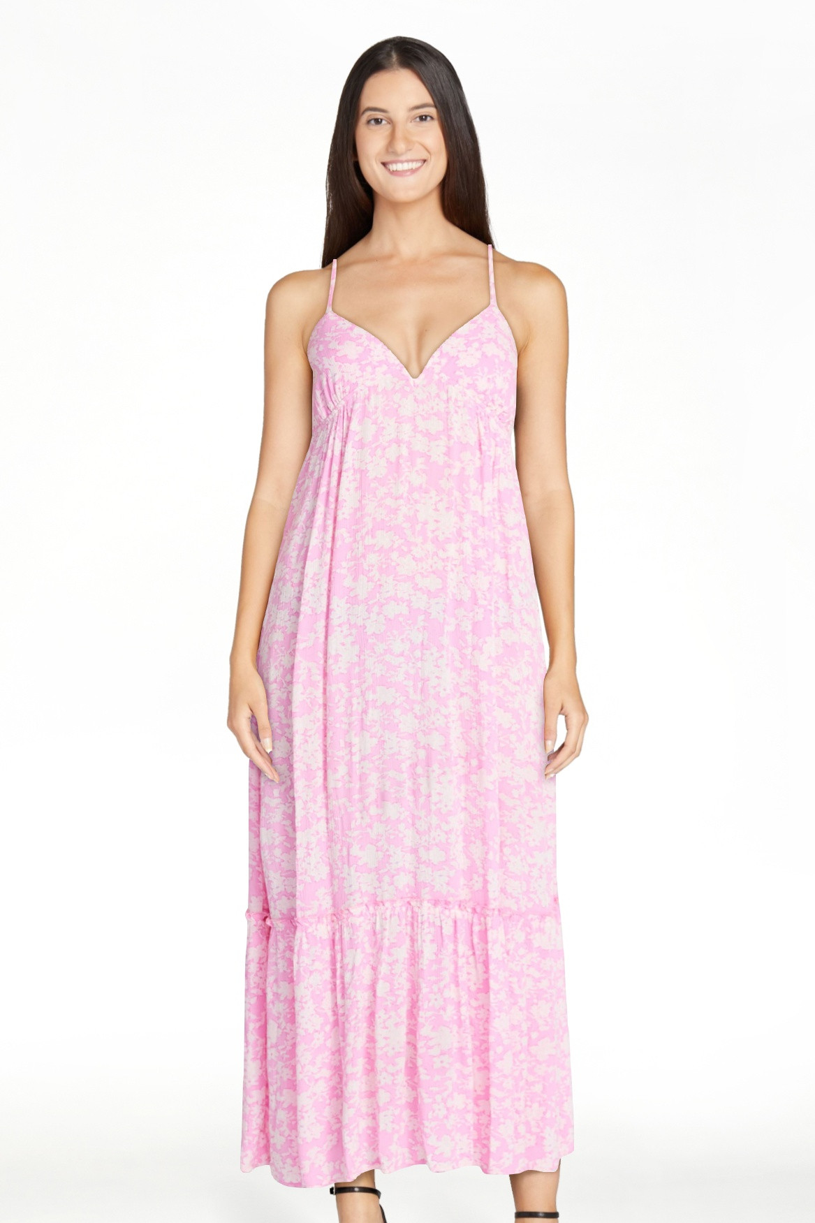 No Boundaries Sleeveless Tiered Maxi Dress, Women's XXS-XXL | Walmart (US)