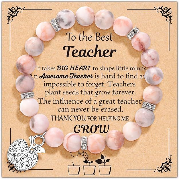 U-Zomir Teacher Appreciation Gifts for Women, Personalized Teacher Gifts Natural Stone Teacher Br... | Amazon (US)
