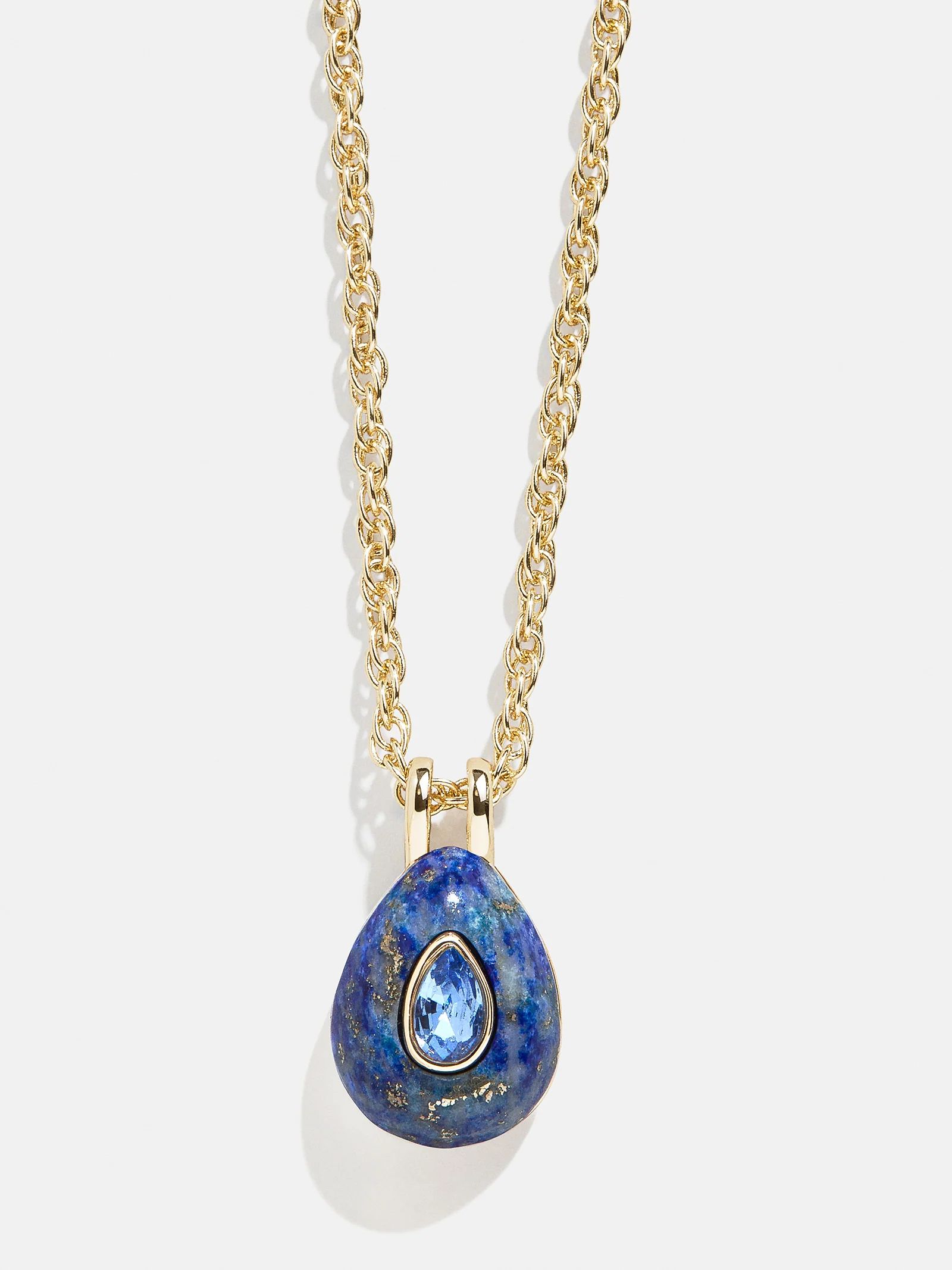 Semi-Precious Teardrop Birthstone Necklace - Sapphire | BaubleBar (US)