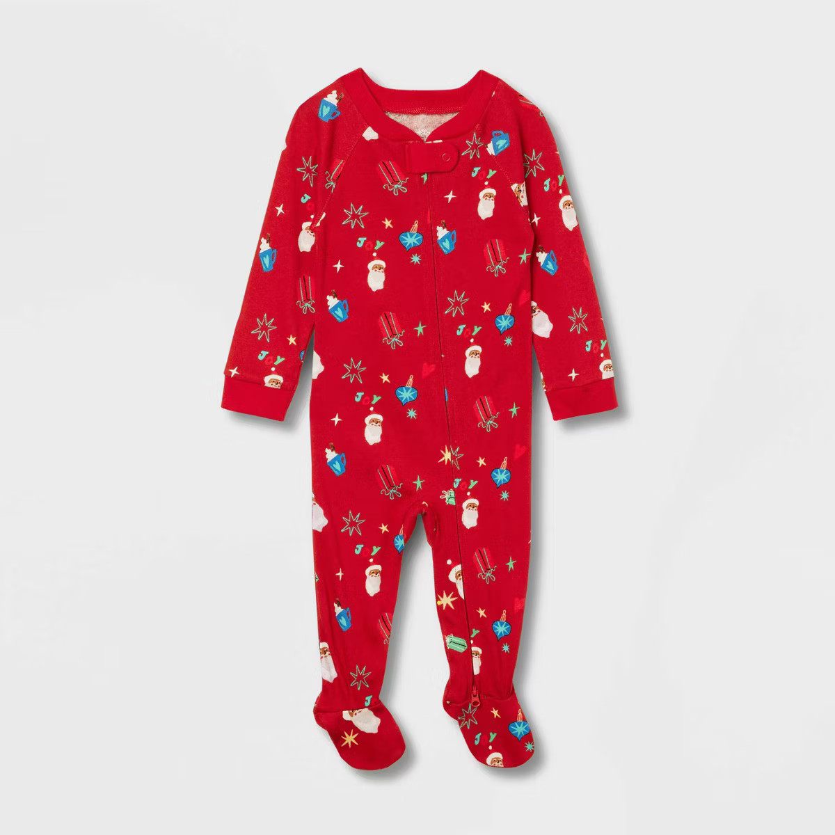 Baby Santa Print Cotton Ribbed Holiday Matching Family Pajama Union Suit - Wondershop™ Red | Target