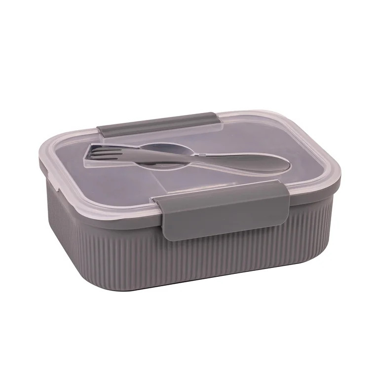 Mainstays Food Storage Bento Container, Rectangle, Gray, 42oz Capacity, A Practical Choice for Sc... | Walmart (US)