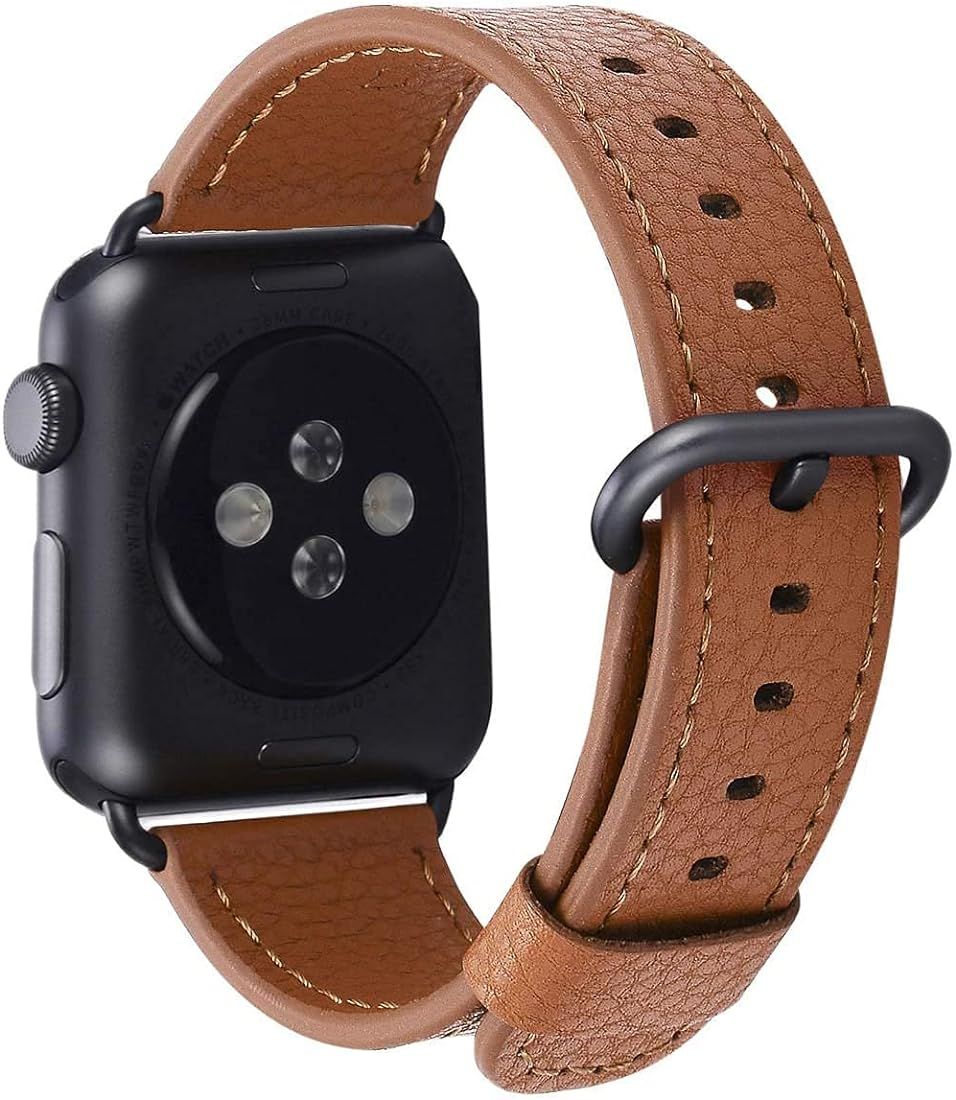 JSGJMY Leather Band Compatible with Apple Watch ULtra Series 8 7 6 5 4 3 SE 38mm 40mm 41mm 42mm 4... | Amazon (US)