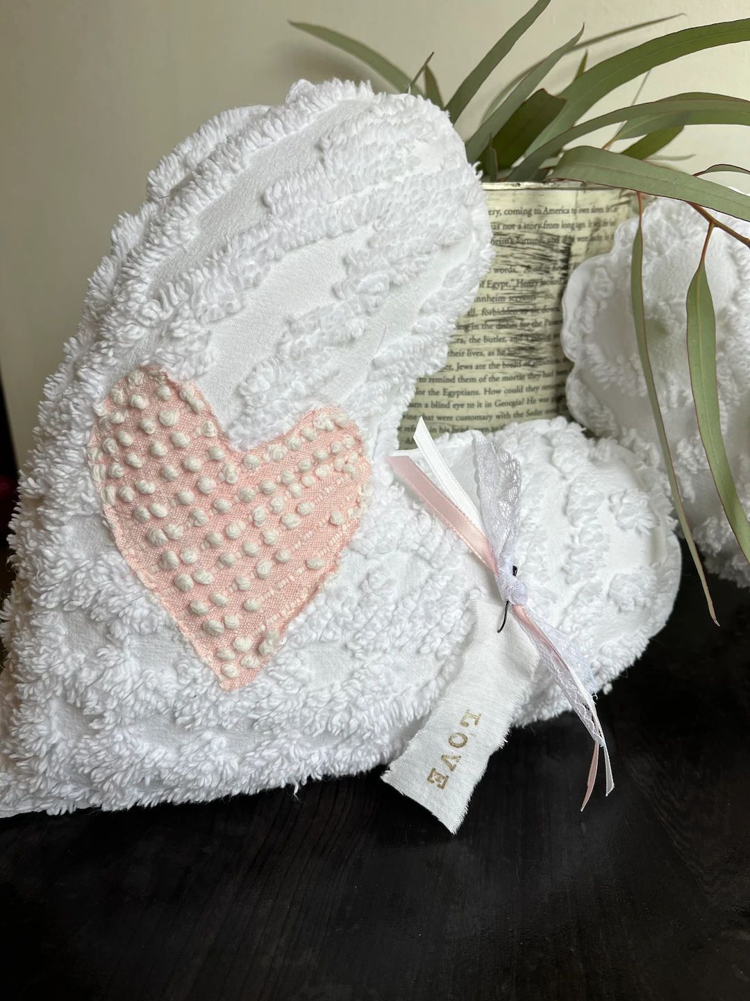 Vintage Chenille Jumbo Heart Pillow/valentine Pillow/valentine - Etsy | Etsy (US)