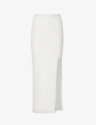 Celine crochet high-slit knit maxi skirt | Selfridges