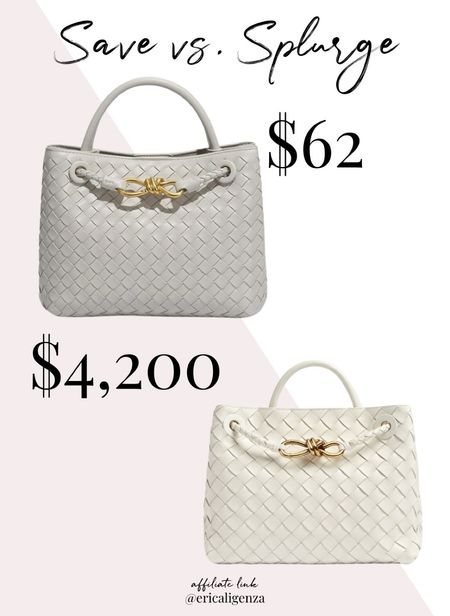 Save vs splurge! Amazon woven bag for $62 vs Bottega cream and gold bag for $4,200! 

Woven leather tote // cream purse // gold hardware purse // spring bag // purse under $75 

#LTKitbag #LTKSeasonal #LTKfindsunder100
