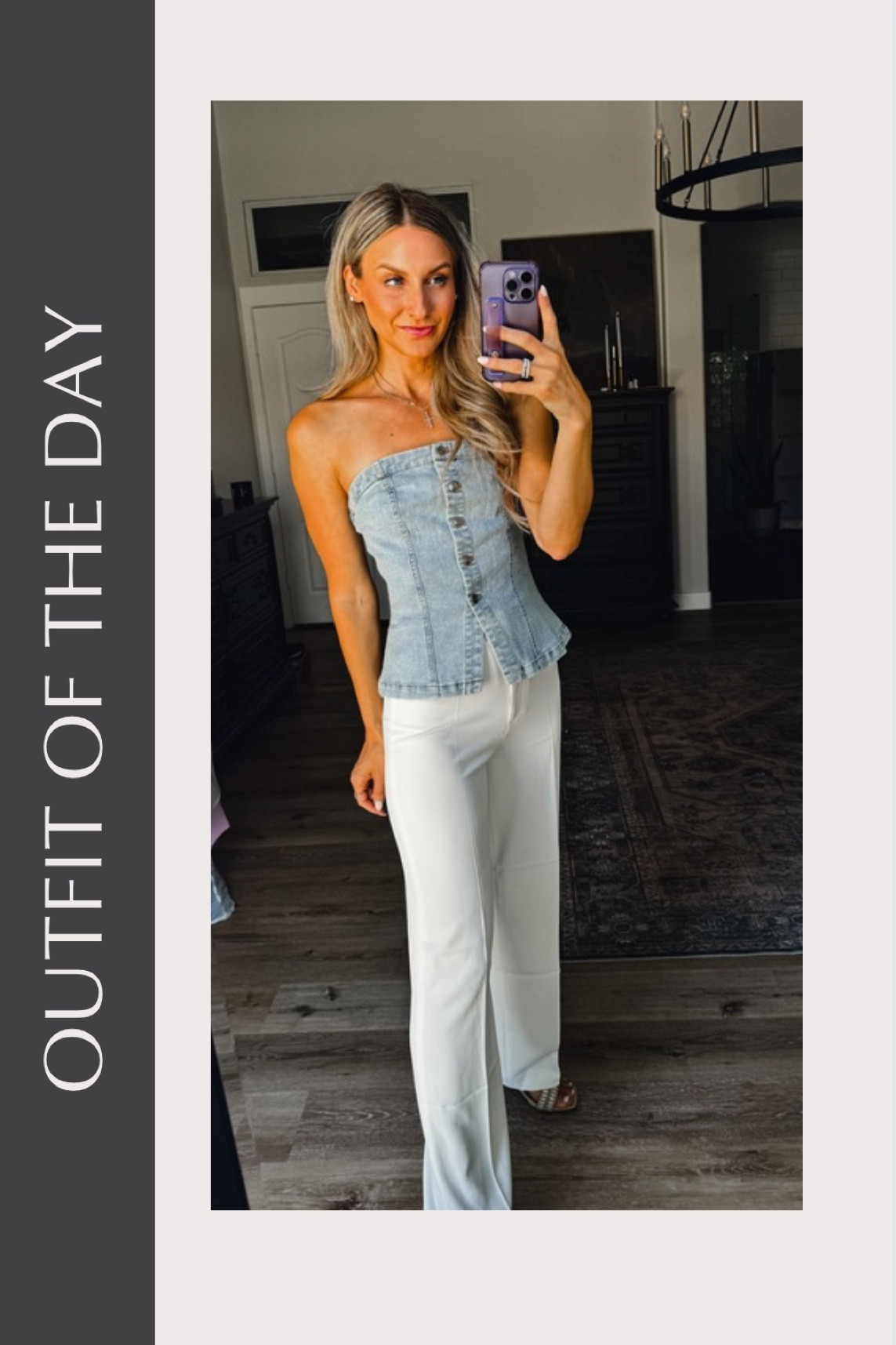 Pants are soft white (best for HOC Summers). Denim top works for #HOCsummers and #HOCwinters