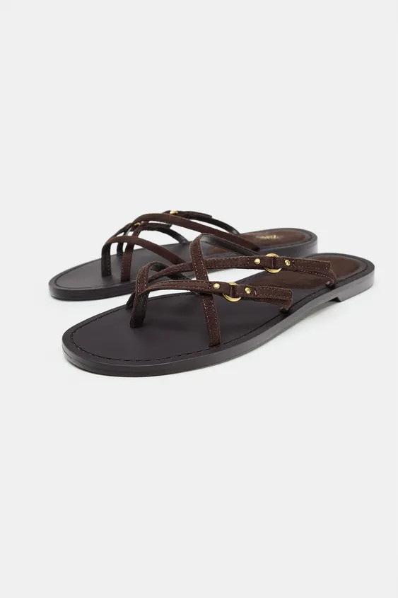 STRAPPY FLAT SANDALS | Zara US