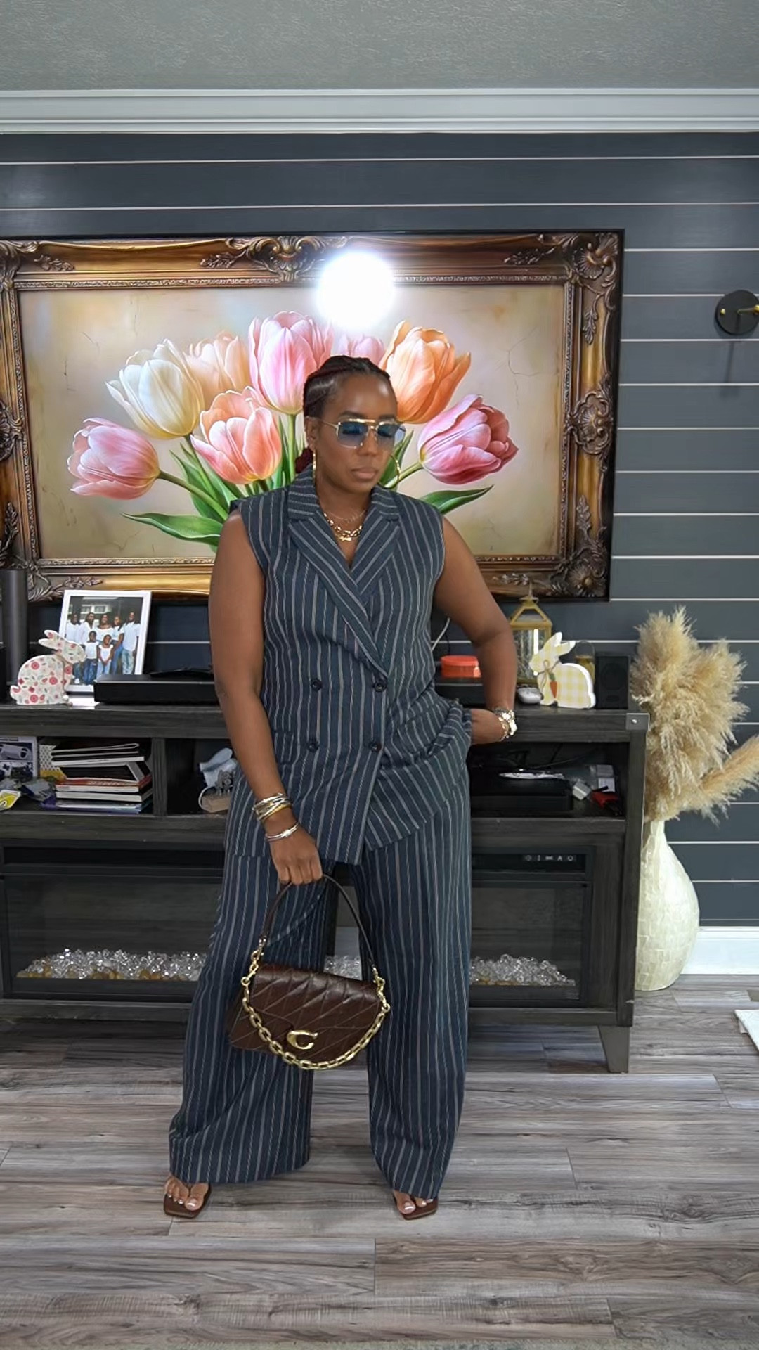 Structured, flattering, and gives effortless boss energy without even trying. The pinstripe detail + tailored fit instantly elevates the whole look — perfect for work, events, or when you just want to step out feeling put together.

This is one of those outfits you throw on and immediately feel confident 👏🏽

SIZING REFERENCE/stats- 5’5”, 165 lbs, size 10

#LTKStyle #LTKWorkwear #PowerDressing #AnthologyStyle #ChicOutfits #Over40Style #BossStyle #ElevatedStyle #ClassicStyle #WomenInStyle

#LTKootd #LTKMidsize #LTKOver40