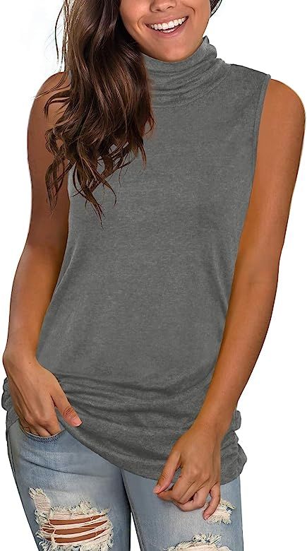 Jescakoo V Neck Tank Tops for Women Casual Sleeveless Shirts Loose Fit | Amazon (US)