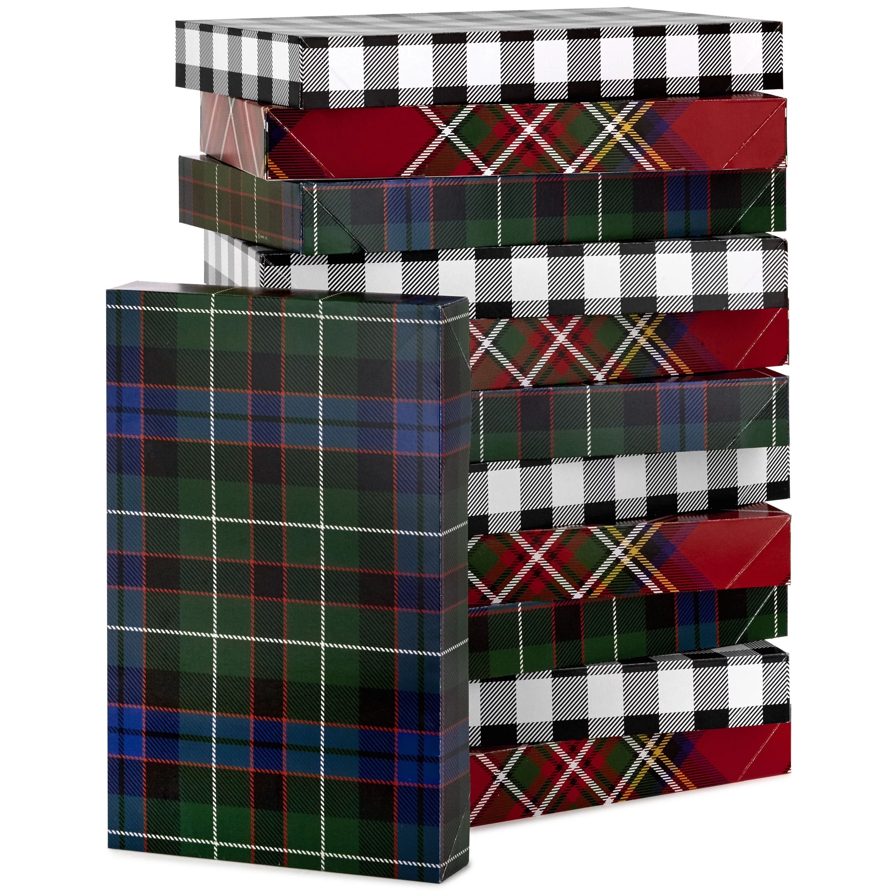 Hallmark Plaid Shirt Box Bundle (12 Boxes, 3 Designs) Blue, Green, Red Plaid, Black Buffalo Check... | Walmart (US)
