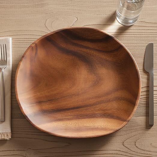 Organic Shaped Wood Charger | West Elm (US)