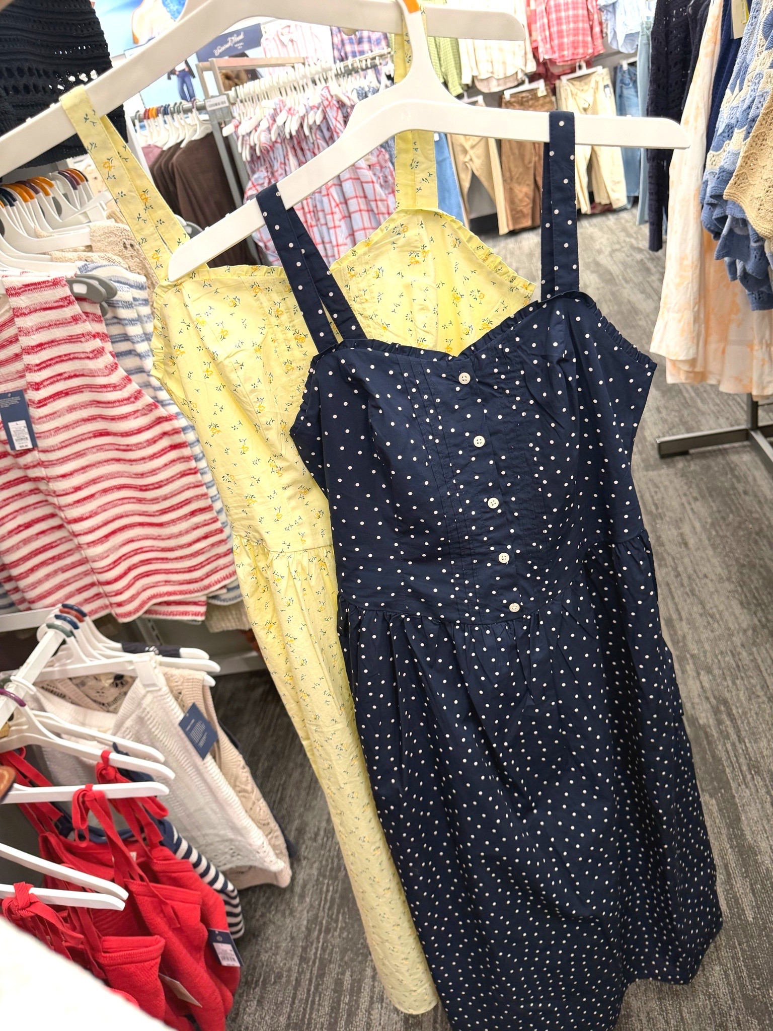 Target X Levi's® Women's Dresses Delphine Midi - Navy Blue Polka Dot and Yellow Floral Outfit Ideas @Target #target #levi #targetdresses #levidress #summeroutfitideas #mididresses #newattarget

#LTKdayinmylife #LTKgrwm #LTKootd