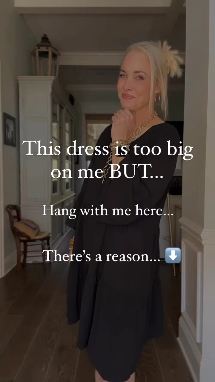 Let’s get this point out right at the jump —- this dress is too big on me BUT...
Hang with me here because there’s a reason…

1. It’s on sale and I don’t want you to miss out just because I don’t have the right size to show you at the moment. 
2. It’s the perfect size-inclusive and versatile dress that comes in a gazillion color options. 
3. Super lightweight 
4. Flattering on just about EVERY body type. 
5. It’s a great closet staple no matter your weight gain or weight loss. 
6. There are other reasons, but these are a good start. 

#LTKover40 #LTKSeasonal #LTKstyletip