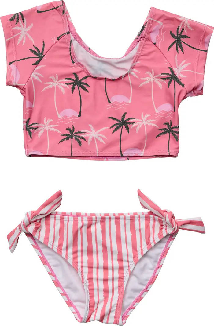 Snapper Rock Kids' Palm Paradise Crop Top Two-Piece Swimsuit | Nordstromrack | Nordstrom Rack