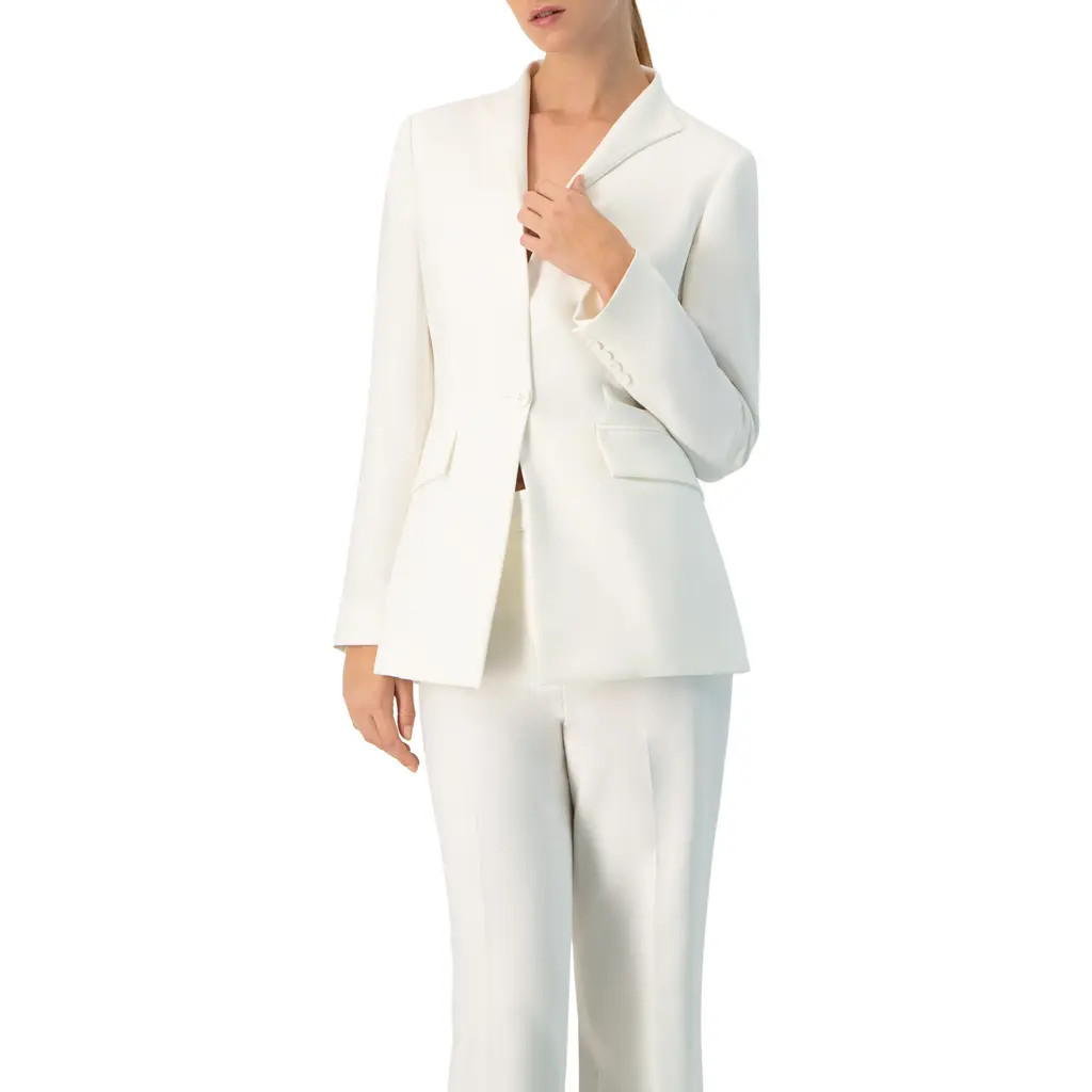 IVONNE No Lapel Single-Button Blazer in Ivory at Nordstrom, Size 12 | Nordstrom