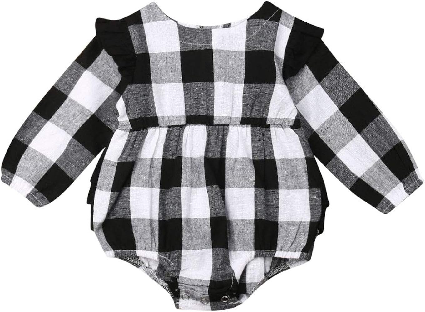Kids Little Boys Girls Long Sleeve Button Down Red Plaid Flannel Shirt Dress with Belt | Amazon (US)
