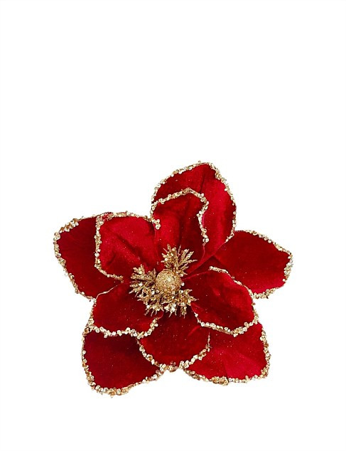 David Jones 16cm Red Magnolia Flower Clip Ornament | David Jones | David Jones (Australia & New Zealand)