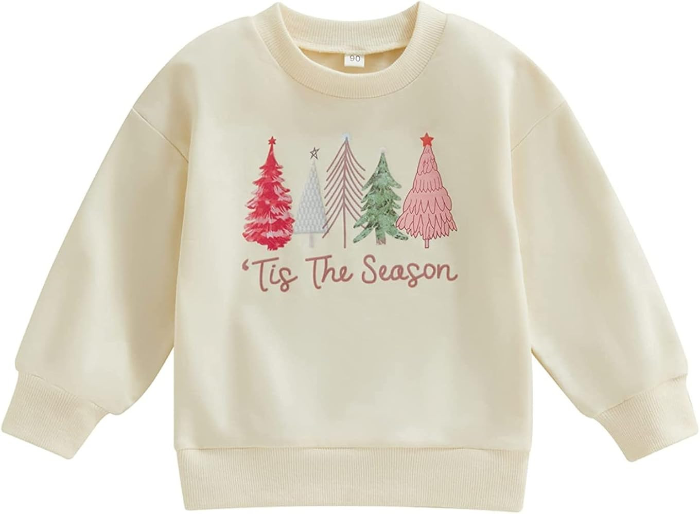 Christmas Outfit Toddler Baby Girl Pink Sweatshirt Long Sleeve Crewneck Pullover Xmas Santa Shirt... | Amazon (US)