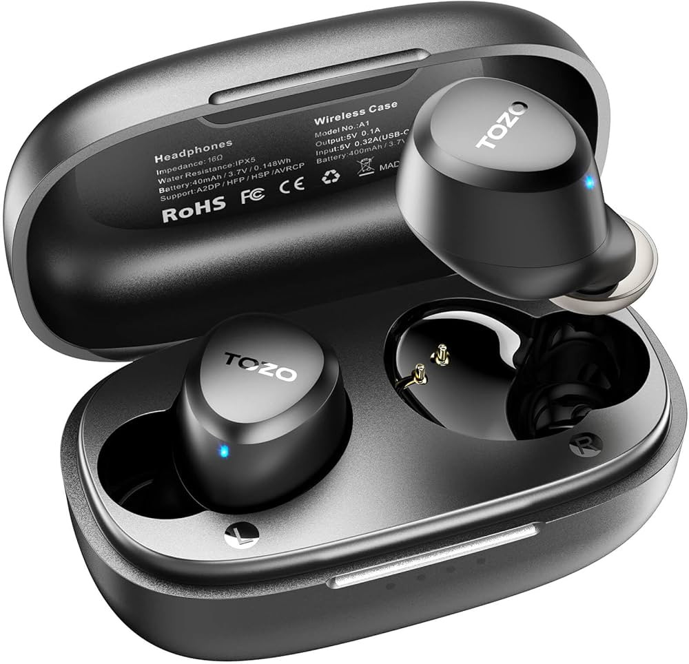 TOZO A1 Wireless Earbuds Bluetooth 5.3 Light-Weight in Ear IPX5 Waterproof Headphones 2 Mic for A... | Amazon (US)