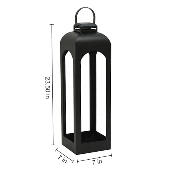 Hudson Black Open Lantern, 24" | At Home