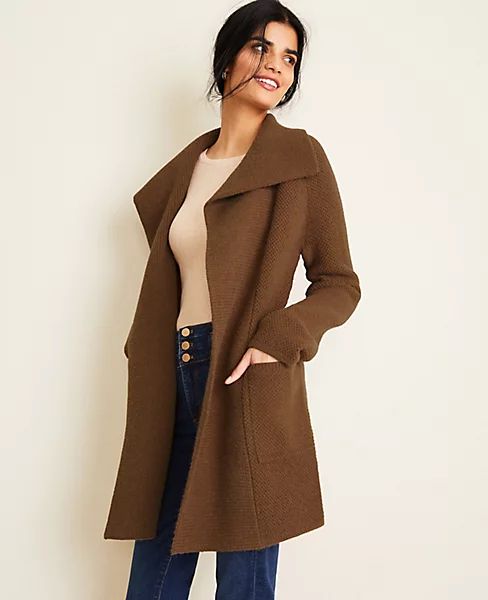 Mixed Stitch Open Coatigan | Ann Taylor (US)