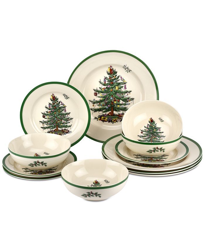 Spode Christmas Tree 12-Pc. Dinnerware Set, Created for Macy's & Reviews - Fine China - Macy's | Macys (US)