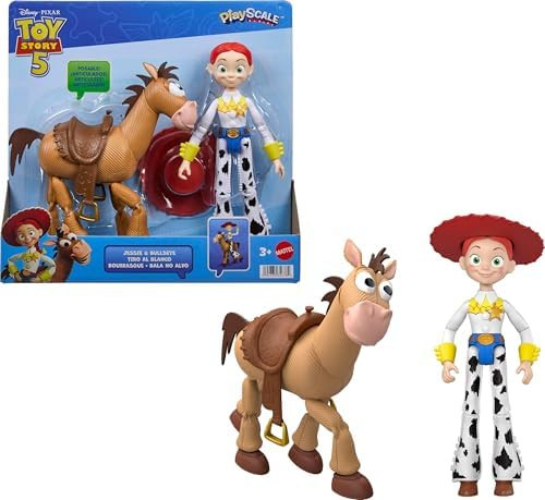 Mattel Disney and Pixar Toy Story 5 Playscale Posable 7 Inch Action Figures 2 Pack, Jessie & Bull... | Amazon (US)