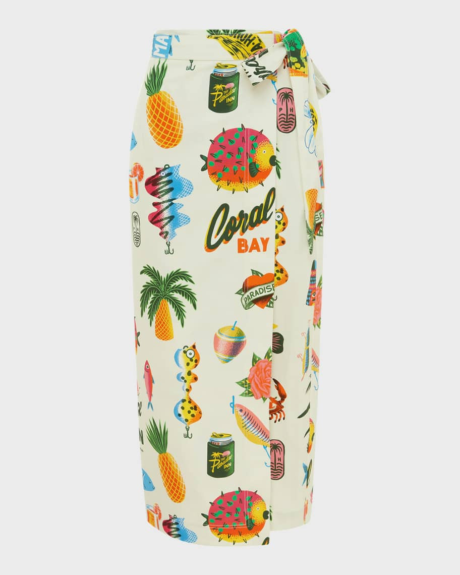 x Alan Berry Rhys Samaki Maxi Wrap Skirt | Neiman Marcus