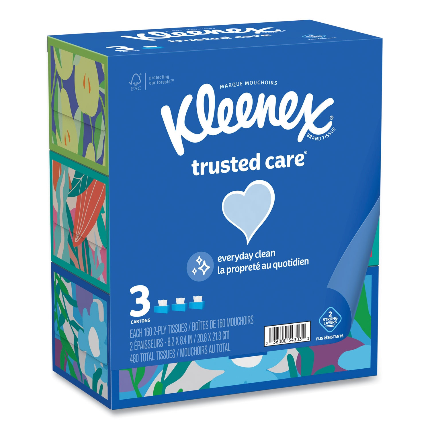 Kleenex Trusted Care Facial Tissue 2 Ply White 160 Sheets Box (36 Boxes) | ESNKCM54303 | Lowe's