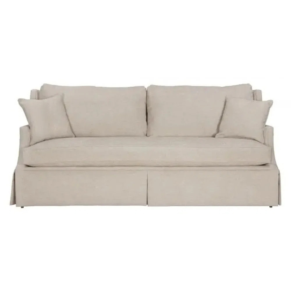 Savannah 87.5" Recessed Arm Slipcovered Sofa with Reversible Cushions | Wayfair North America
