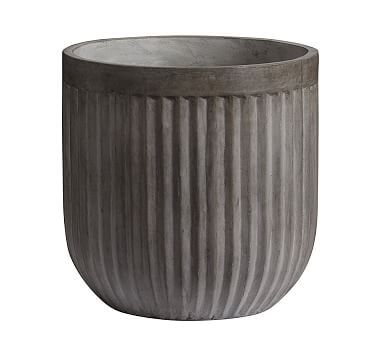 Concrete Fluted Planter - Grey | Pottery Barn (US)