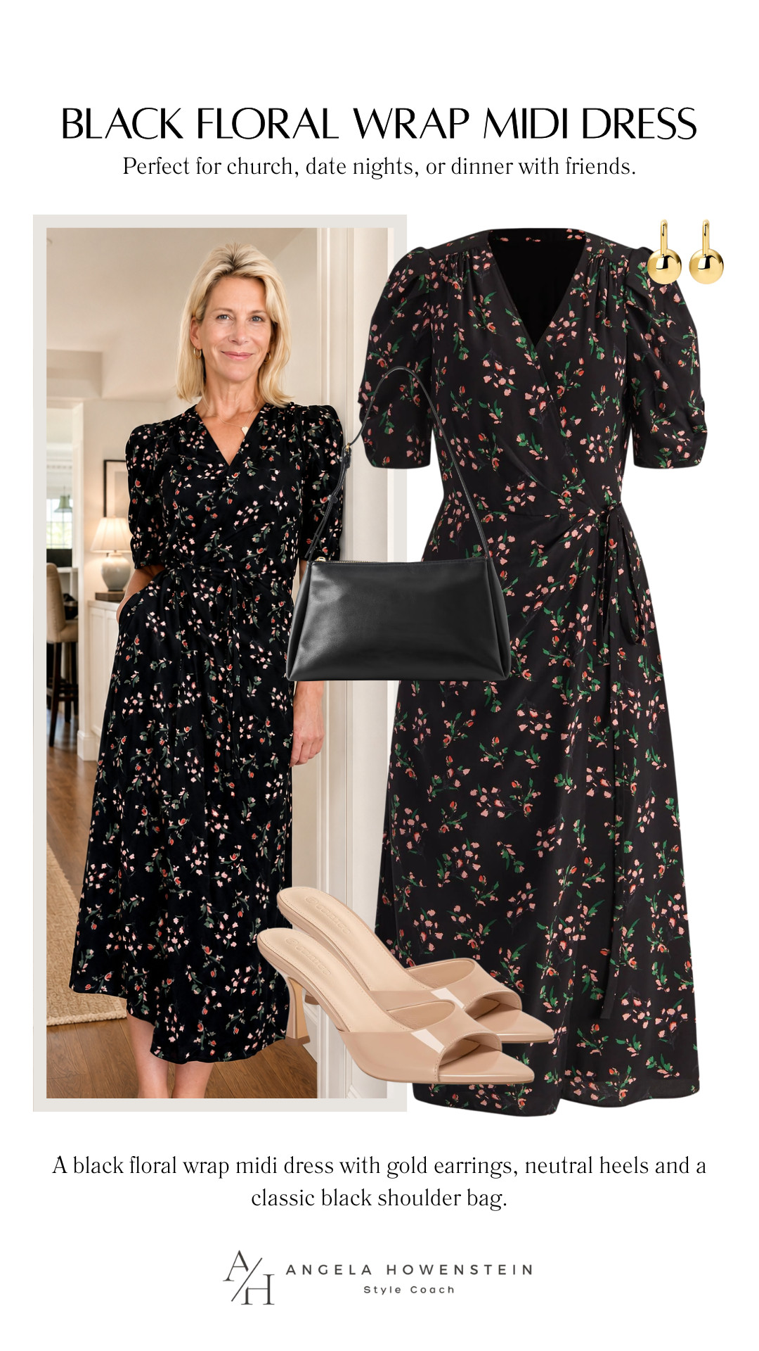 This floral wrap midi dress is one of those timeless pieces you’ll reach for again and again. The flattering wrap silhouette creates a beautiful shape, while the puff sleeves add just the right amount of detail. Pair it with neutral heels and a classic black bag for date night, weddings, baby or bridal showers, church, or dinner with friends.

👩‍💻 LTK PRO TIPS
❤️ Heart = Support my posts ;-)
🔖 Save = Get sale &restock alerts for the things you love!
📋 Lists = Keep favorites organized (List ideas: Christmas, Birthdays, and Vacations!)
📲 Share = Send lists and products to a friend (or your daughters like me).
💬 Comment = Ask me anything, and I’ll answer. ;-) 

 #LTKootd #LTKSeasonal #LTKOver40