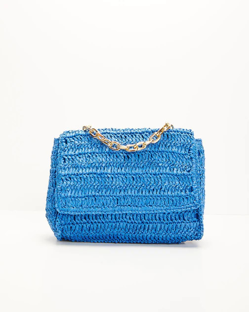 Catalina Straw Crossbody Bag - Blue | VICI