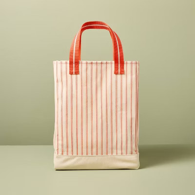 Engineered Stripe Market Tote Orange/Natural - Hearth & Hand™ with Magnolia | Target