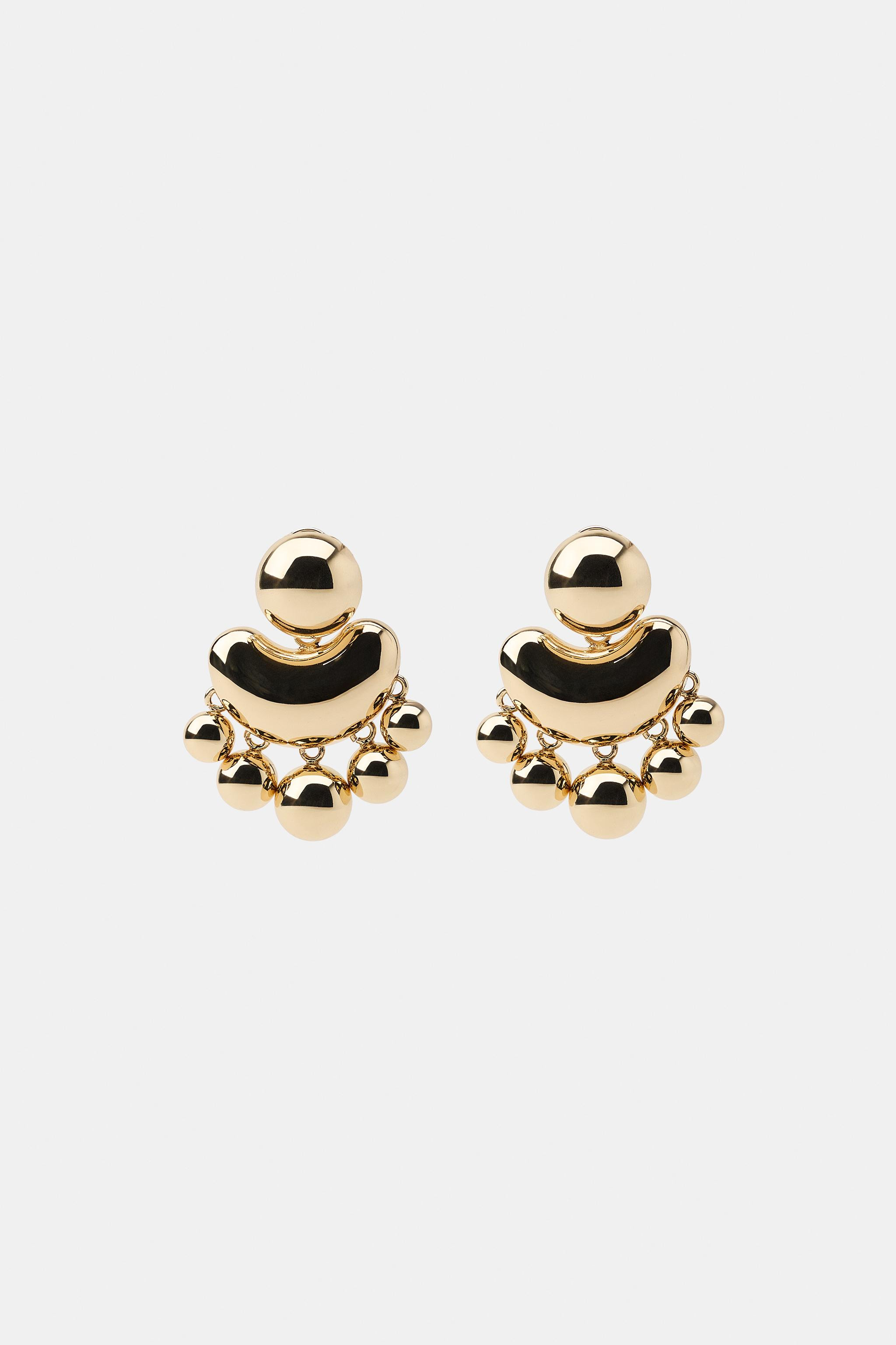 METAL EARRINGS WITH EMBOSSED PIECES | Zara US