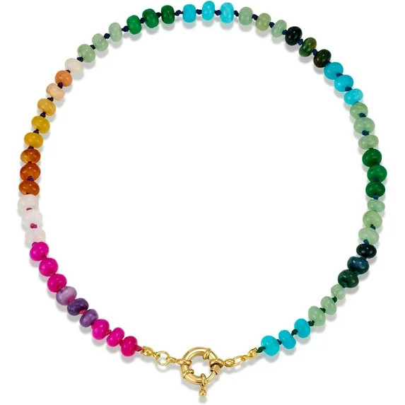 Colorful Rainbow Bead Necklace Gemstone Necklace Beach Necklace Summer Jewelry Gift For Women[Z50... | Walmart (US)