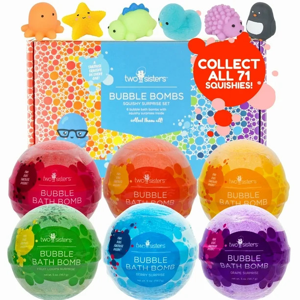 Two Sisters Spa Bubble Bath Bombs for Kids with Surprise Squishy Toys Inside, 6 Count - Walmart.c... | Walmart (US)