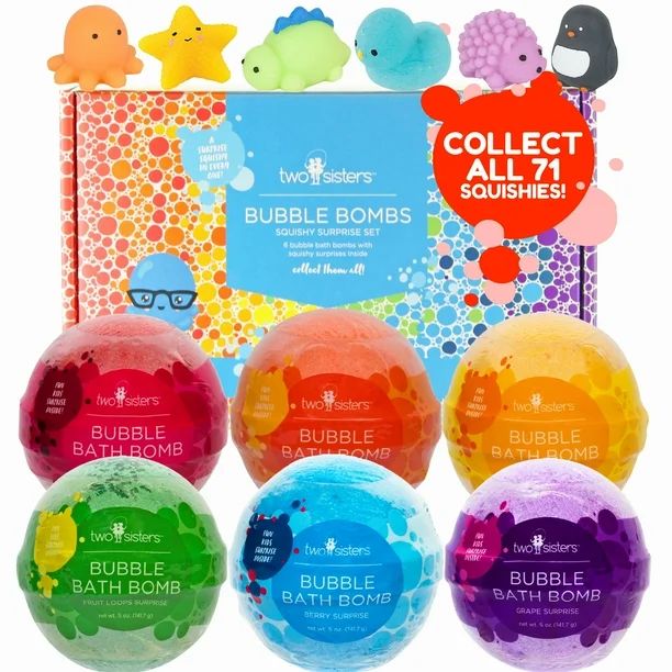 Two Sisters Spa Bubble Bath Bombs for Kids with Surprise Squishy Toys Inside, 6 Count - Walmart.c... | Walmart (US)