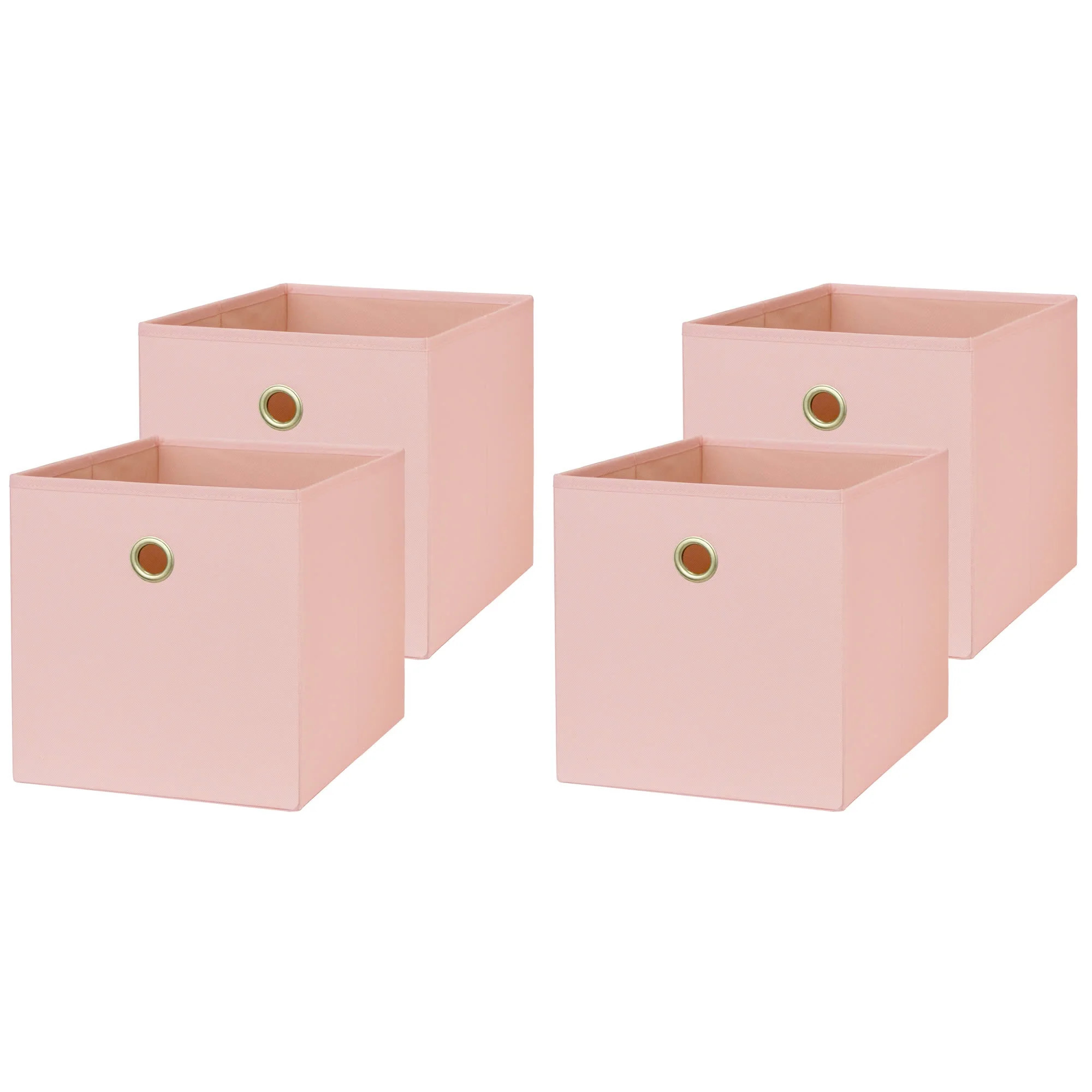 Mainstays Collapsible Fabric Cube Storage Bins (10.5" x 10.5"), Pearl Blush, 4 Pack - Walmart.com | Walmart (US)