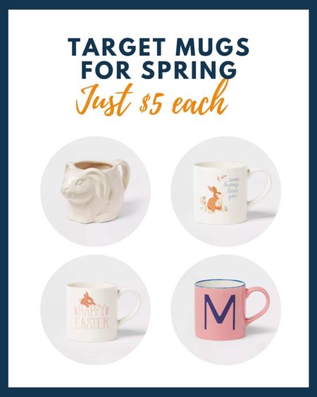 We love these adorable mugs from Target and they’re just $5 EACH!!! 😍🌸🐰 check out our favorite picks because there’s many more where this came from! 🤩 At this price we’re grabbing a few to refresh our kitchen and elevate that morning cup of coffee. Cheers!! ❤️

#LTKhome #LTKSeasonal #LTKFind