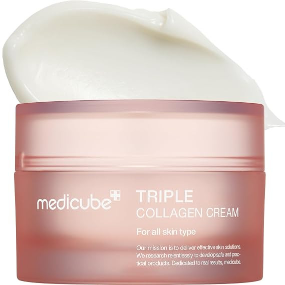 medicube Triple Collagen Cream - Hydrating & Firming Moisturizer with Hyaluronic Acid, Premium El... | Amazon (US)